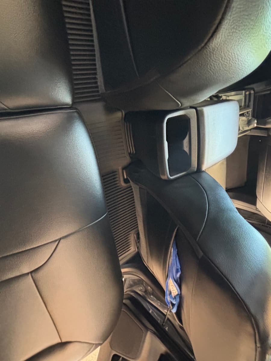 Detailed rear-seat area of a Toyota Tacoma